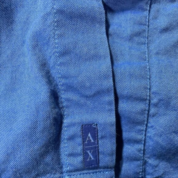 Share Armani Exchange Mens Button Up Collar Shirt: Blue, Large, Slim Fit, Long S - Picture 3 of 4